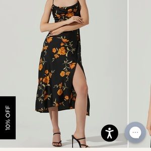 Astr gaia floral midi dress